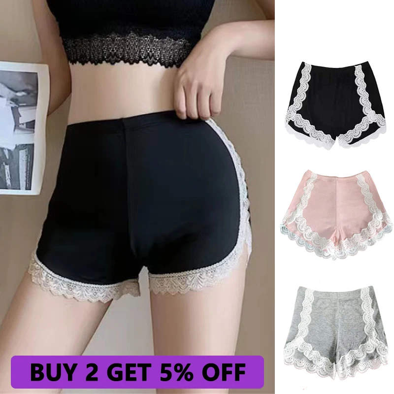 Women's Summer Lace Shorts Sexy Female Safety Briefs High Waist Pajamas Nightwear Shorts for Women 2024 Trend Booty Short Pants