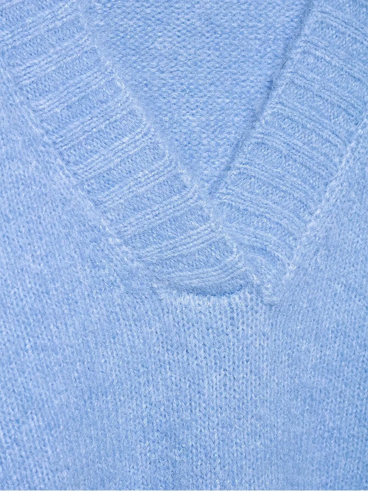 Damski sweter zimowy w stylu vintage, ciepły, z długim rękawem, modny, z dekoltem w serek, luźny, w stylu high street, casualowy, 2 kolory, miękki sweter.