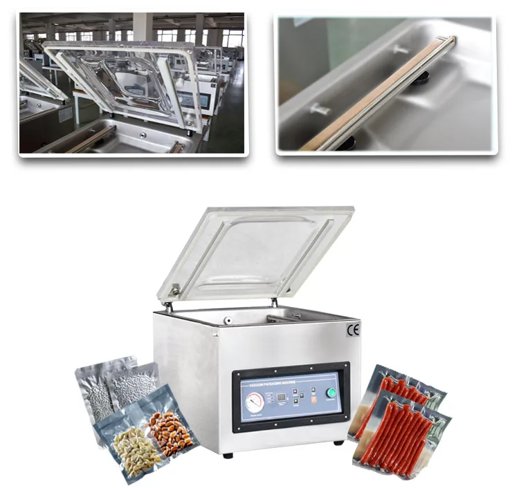 

VM400TE Stand Type Double Sealing Bar High Efficiency Food Vacuum Packaging Machine Vacuum Sealer