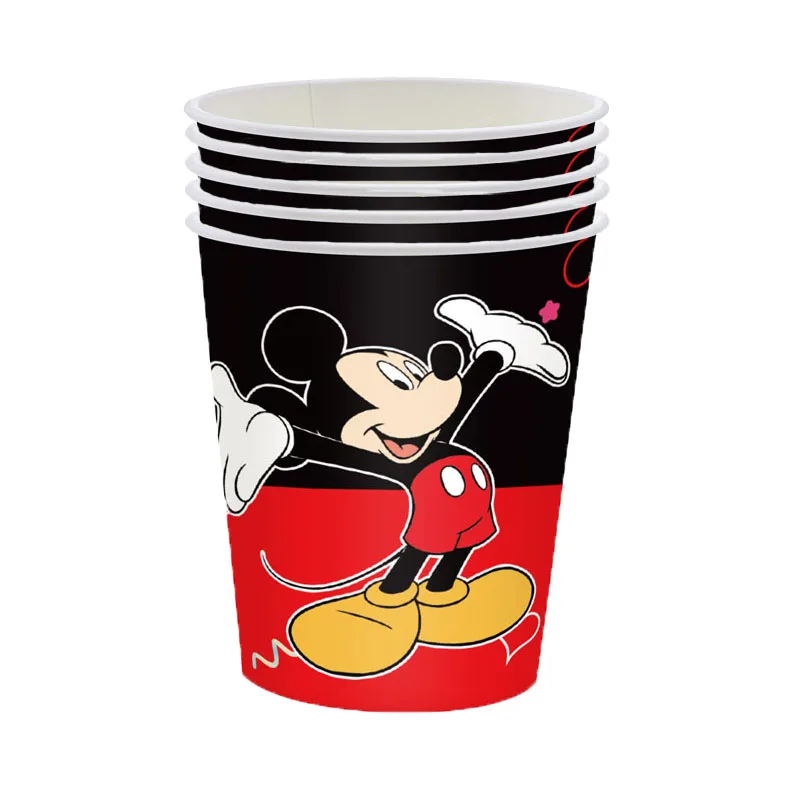 Disney Mickey Mouse Paper Cups Plates Disposable tableware set Boys Birthday Baby Shower party Supplies Decoration