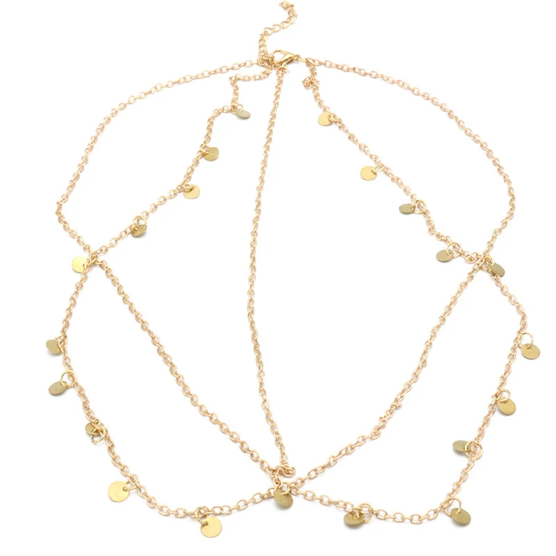Trendy Prom Hair Jewelry Round Forehead Headband Alloy Multilayer Tassels Head Piece Chain For Women Girls