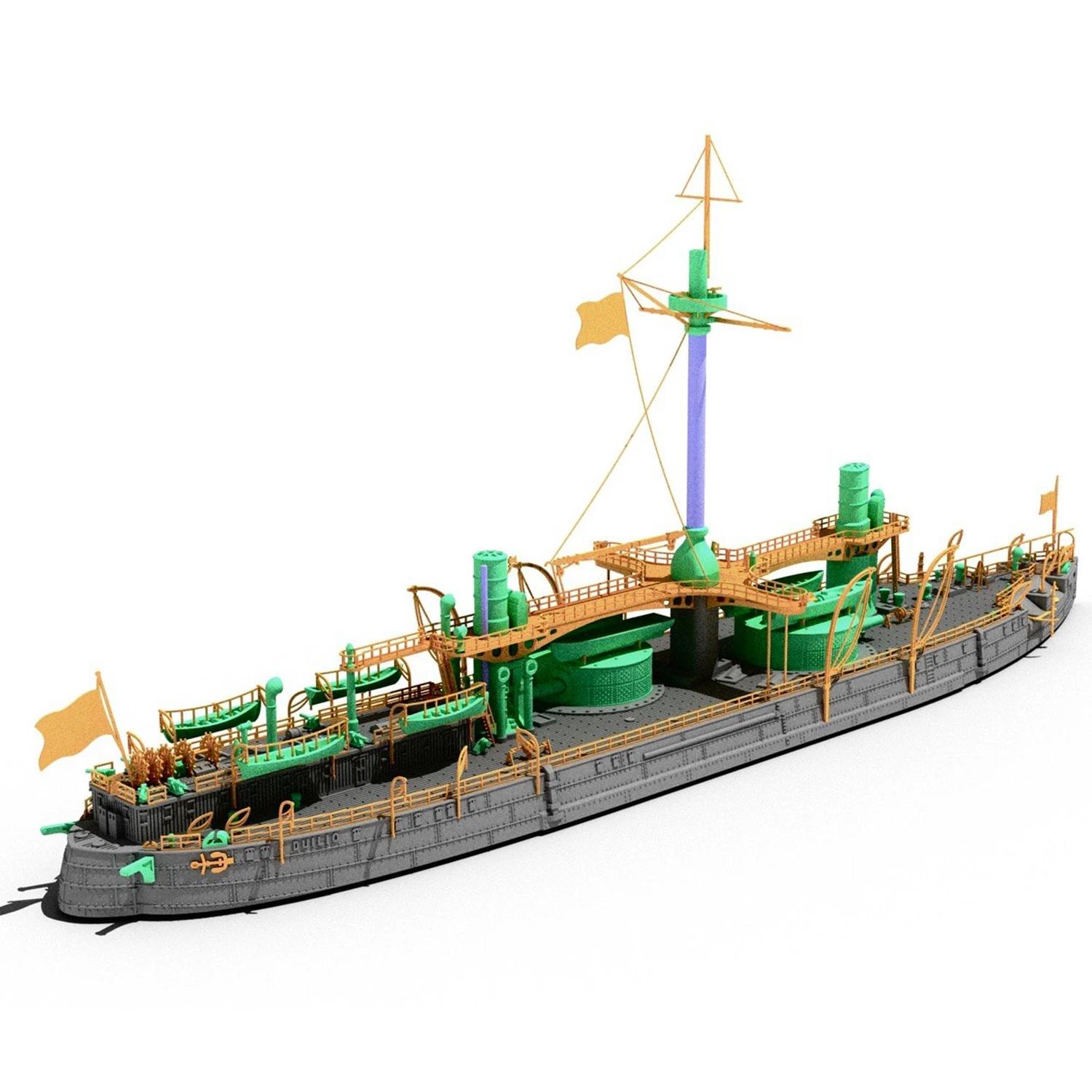 Modelo de montagem de navio de guerra classe parano 1/700 15.6cm feito de material de resina navios modelo estático navio brinquedo modelo de navio de guerra