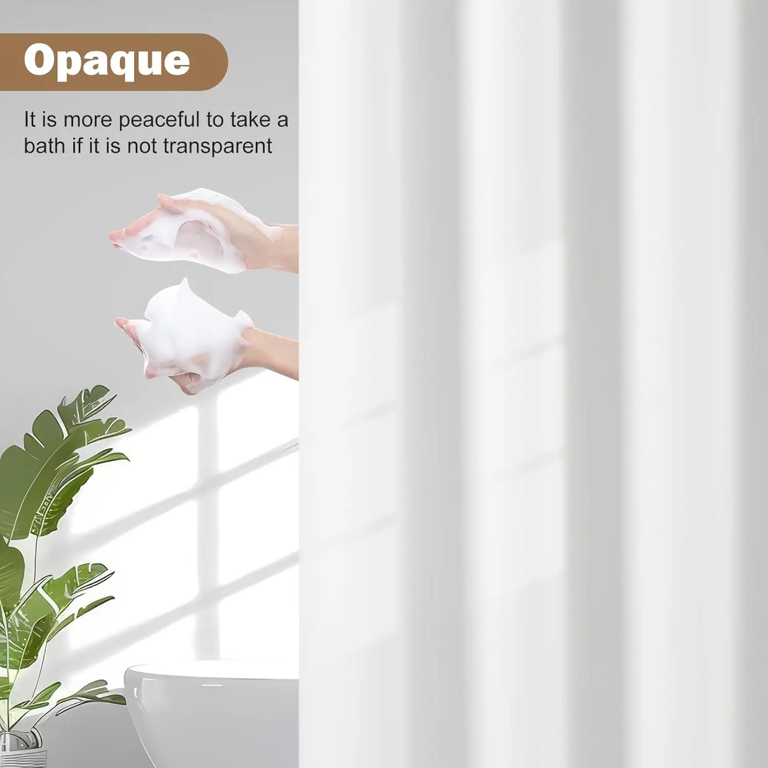 � ​ Premium-PEVA-Badevorhang – wasserdichter und blickdichter Duschfutter mit Metallösen, seidiges Gefühl ​ – Detail 2