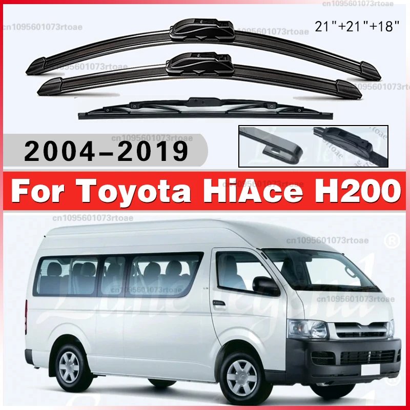 

For Toyota HiAce Van H100 H200 2004-2019 Wiper Front & Rear Wiper Blades Windshield Windscreen Window Brushes 21"+21"+18"