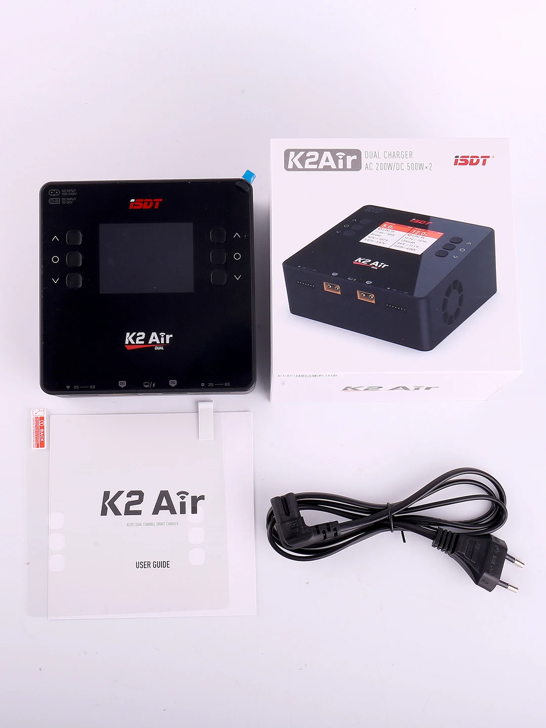 ISDT K2 Air AC 200W DC 500Wx2 20A Dual Channel Balance Lipo Charger Discharger for Lipo NiMh Pb Battery Rc Model / Smart Phone