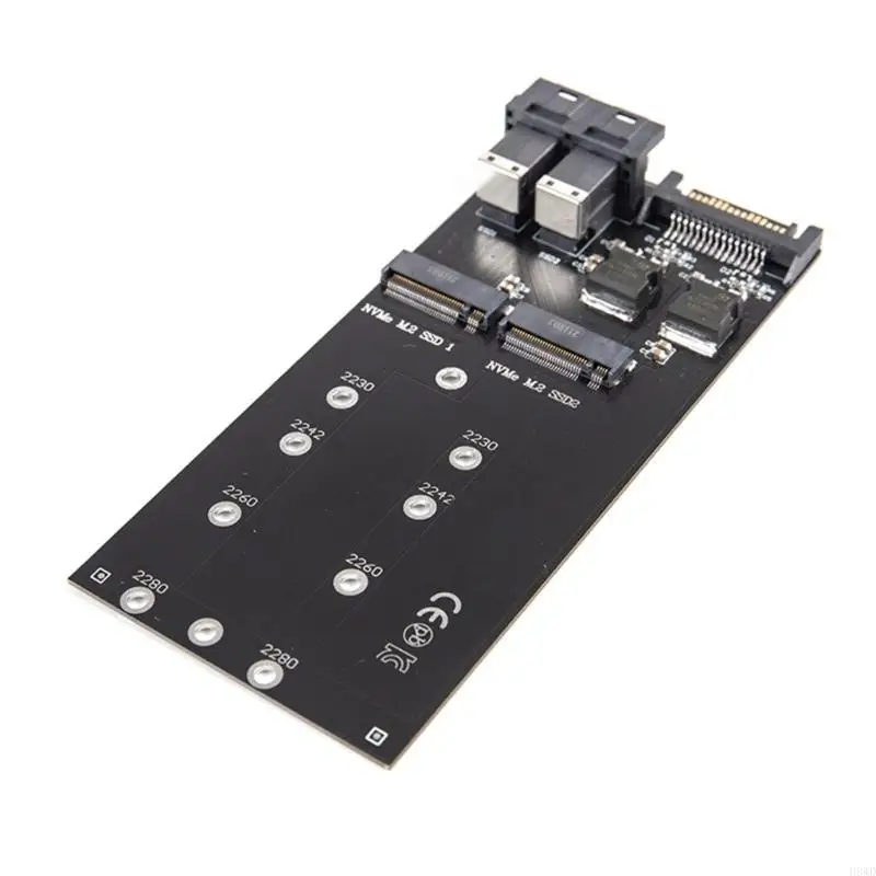 2 Port U.2 SFF-8643 To M.2 NVMe SSDs Adapter Card Small Form Factor Design For Easy Installation H8WD