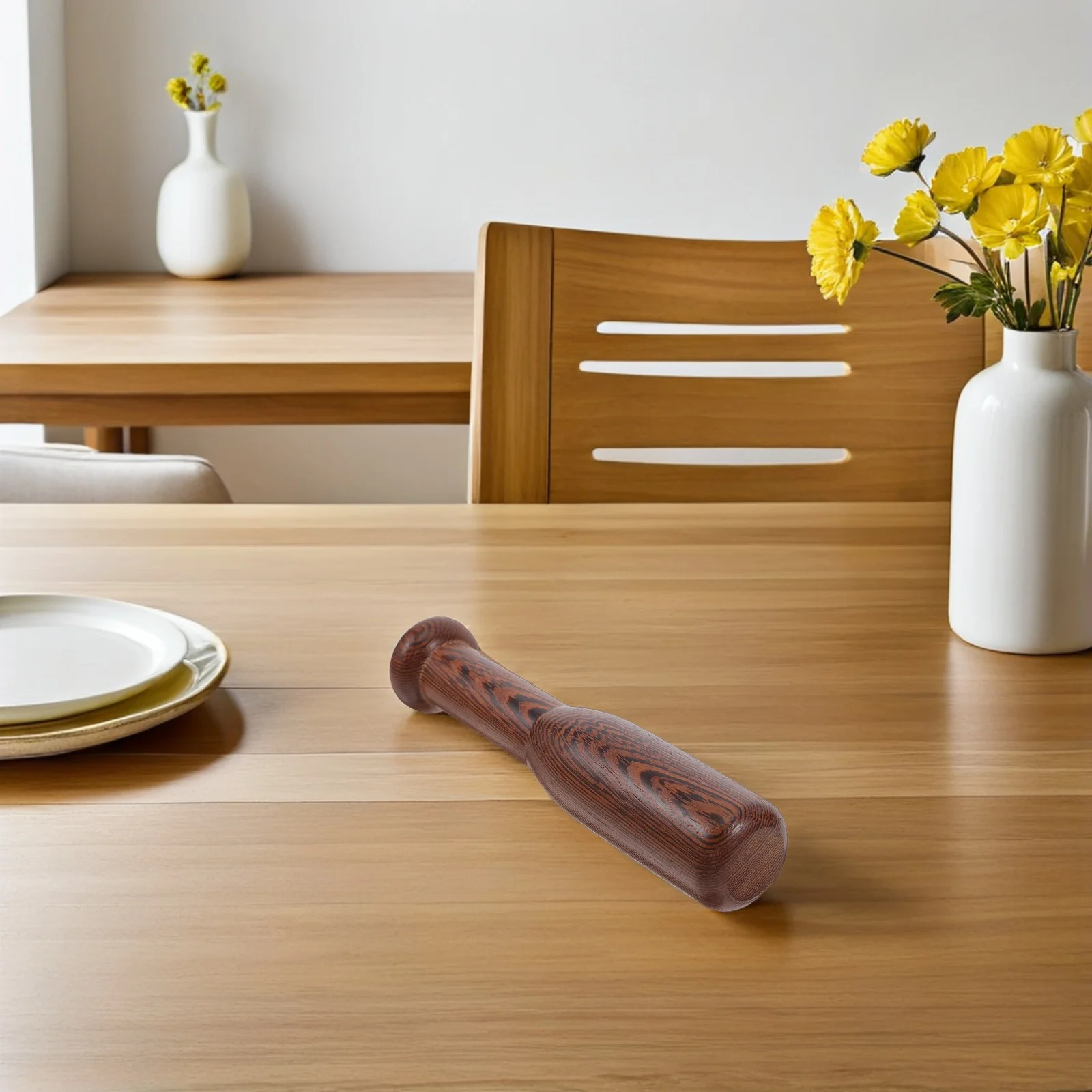 

Wooden Food Masher Garlic Grinder Potato Vegetable Manual Solid Wood Kitchen Tool Effortless Grinding Ergonomic Handle