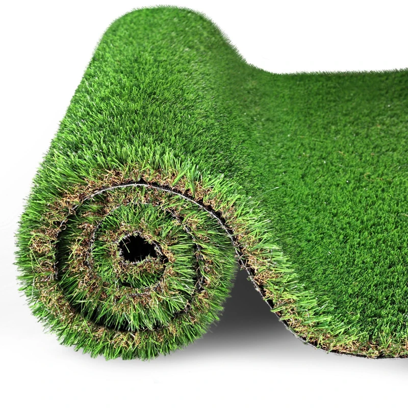 

Outdoor Artificial Grass Carpet - Thick Realistic Fake Turf with Drainage Holes Frost-Resistant & UV Protection for Garden
