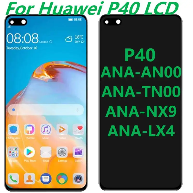 

Original 6.1'' LCD For Huawei P40 LCD Display Touch Screen With Frame Huawei P40 ANA-AN00 TN00 NX9 LX4 Screen Digitizer Assembly