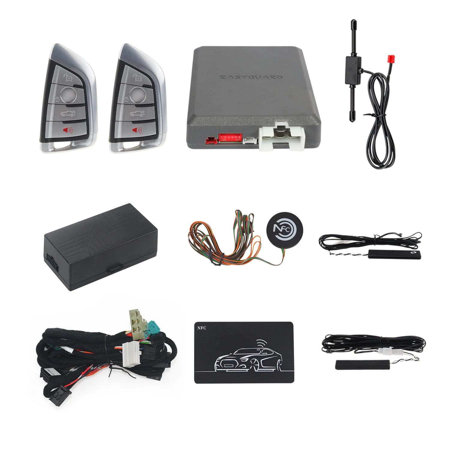 EASYGUARD remote starter CAN BUS fit for F10 5 series from 2009 plug play pke car alarm lcd display liquid crystal key optional