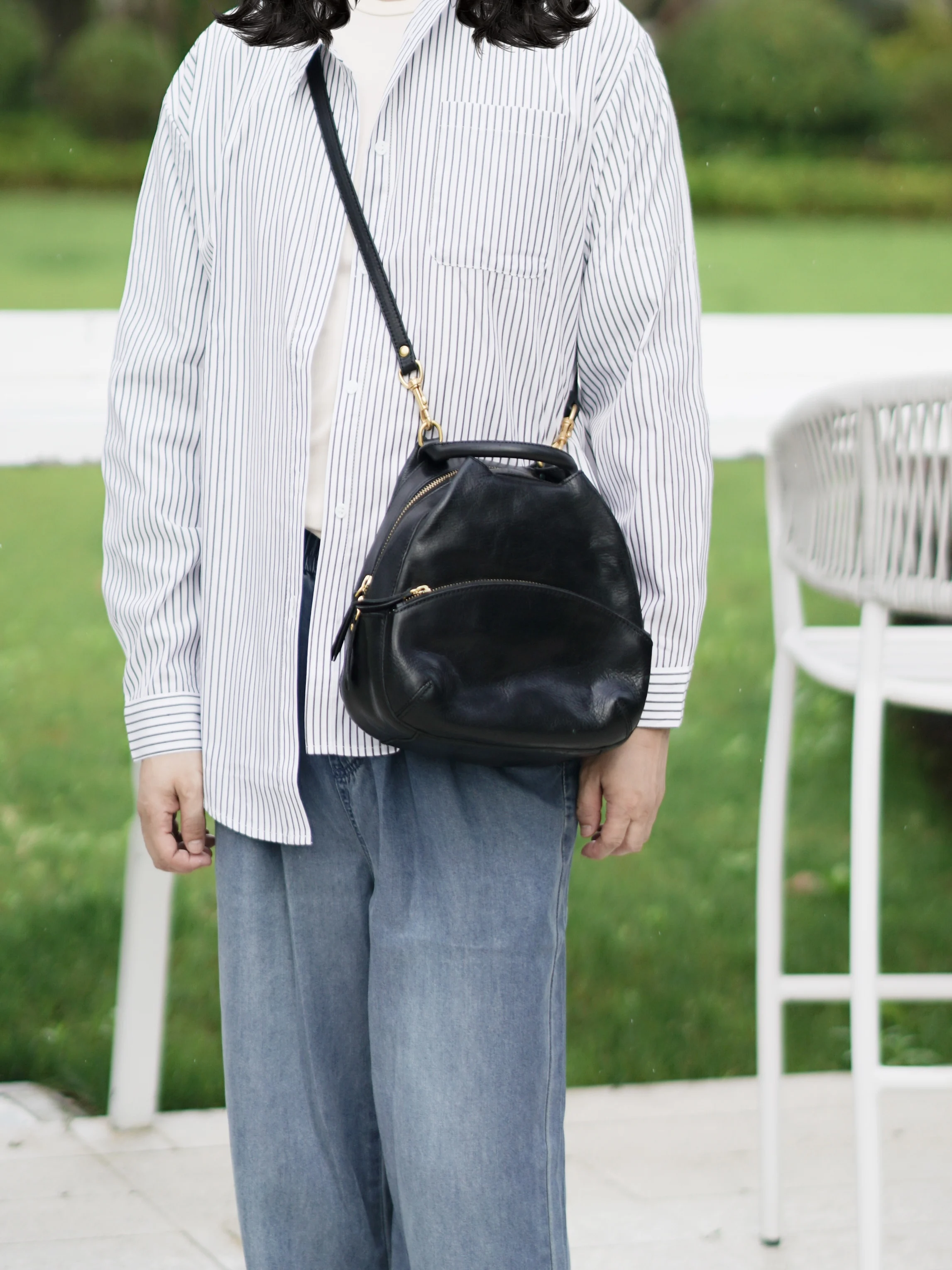 حقيبة ظهر نسائية صغيرة لطيفة مصنوعة يدويًا من الجلد الطبيعي بتصميم عصري من PNDME حقيبة مدرسية نسائية فاخرة من جلد البقر #2