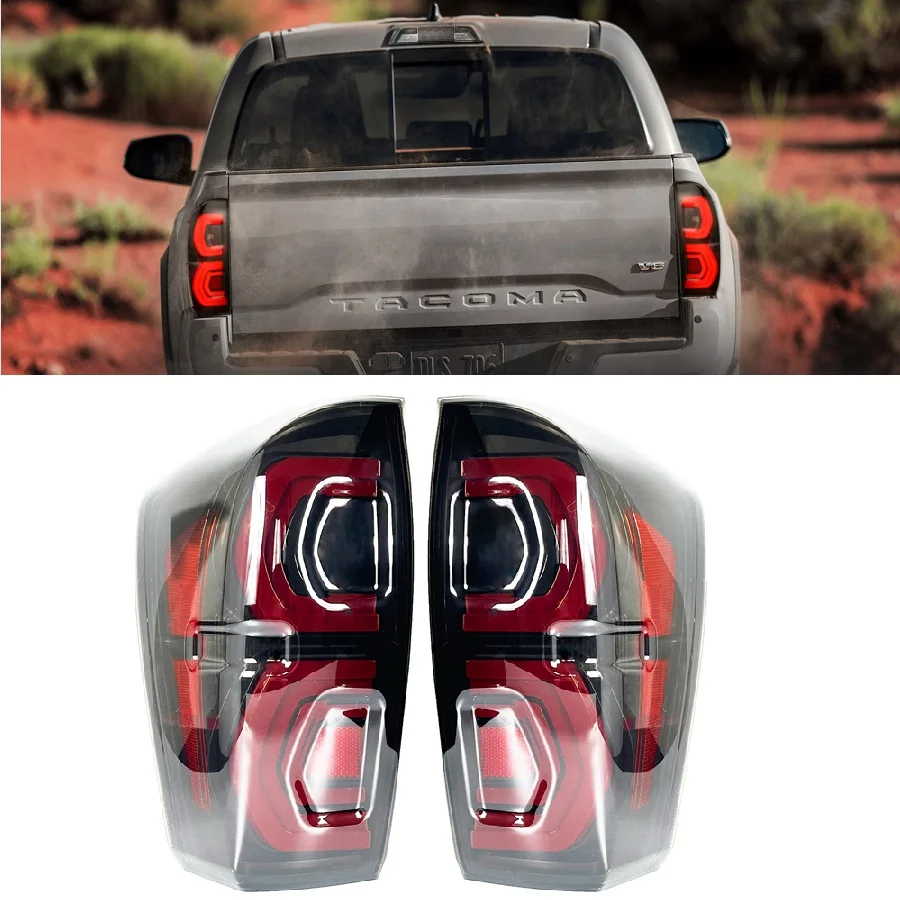 Exterior Auto Led Tail Lamps Fit For Tacoma 2016 2017 2018 2019 2020 2021 2022 2023 Rear Brake Lights