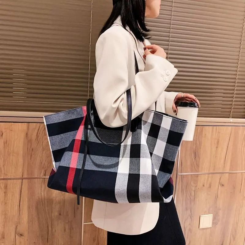 Lona totes feminina grande capacidade bolsa de ombro linho dobrável saco de compras bolsa feminina tendência 2022 saco de luxo mulher sac um