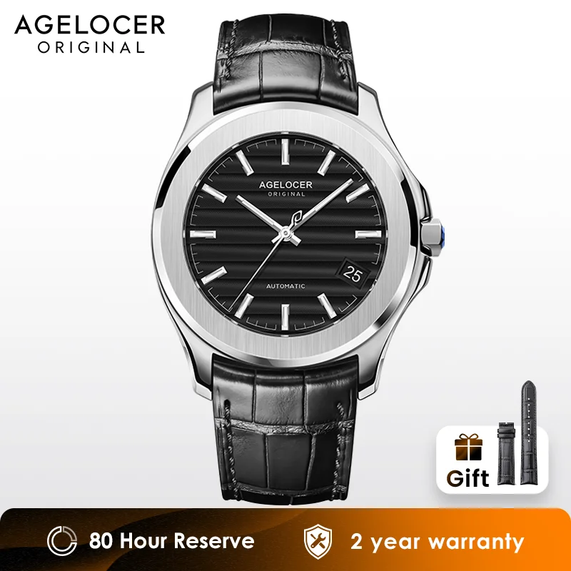 AGELOCER Baikal Original Brand Men\'s Big Calendar Business Formal Automatic Mechanical Watch Birthday Gift for Men