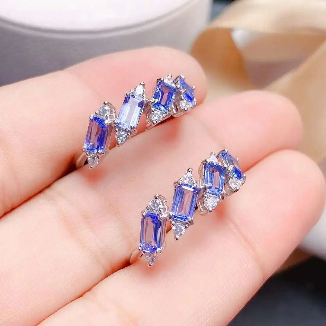 NEW 100% Real and Natural Tanzanite ring 925 sterling silver Fine Ring Fashion Wedding Ring Super Quality