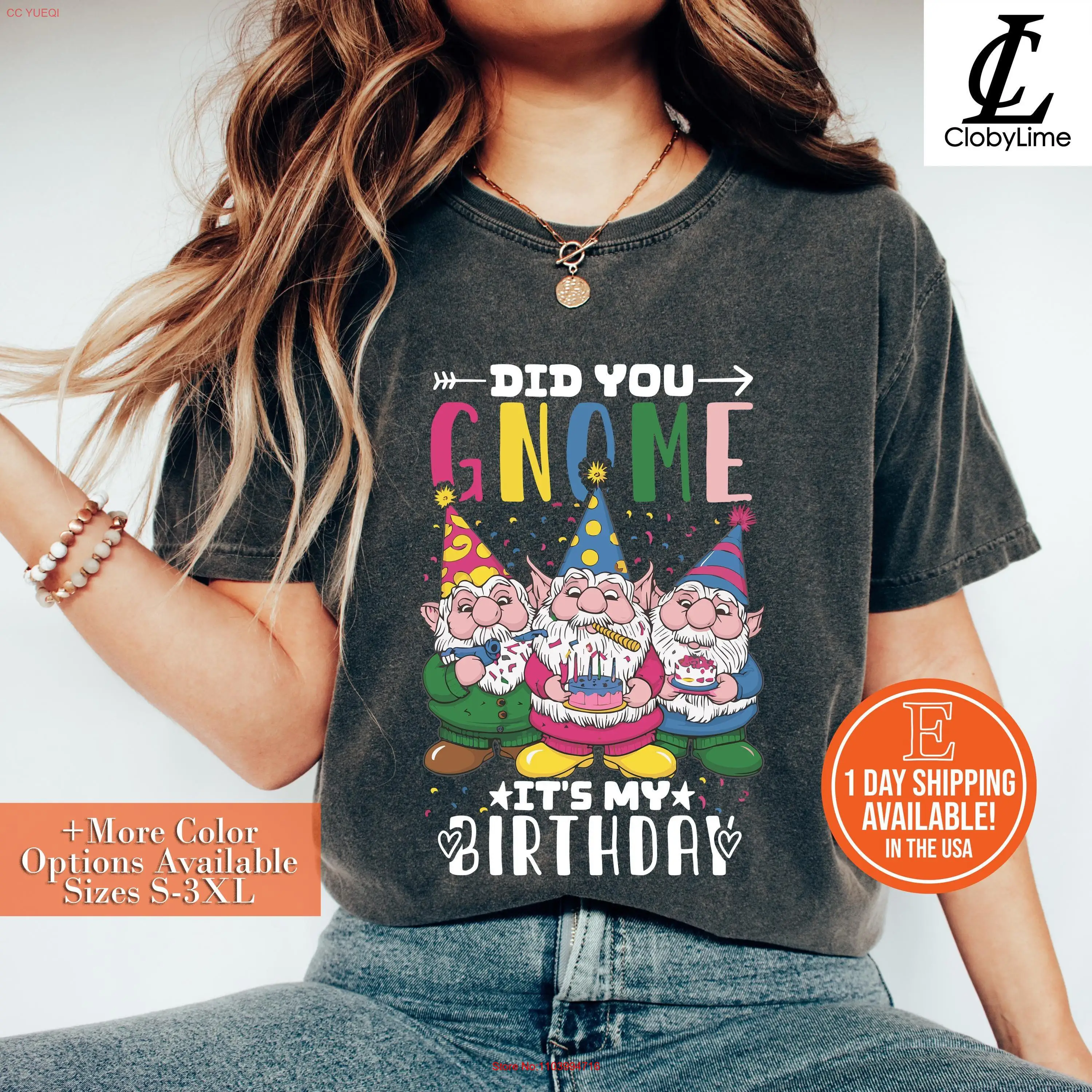 

Футболка «Гном» на день рождения It's My Themed Party, весенняя, с длинными или короткими рукавами