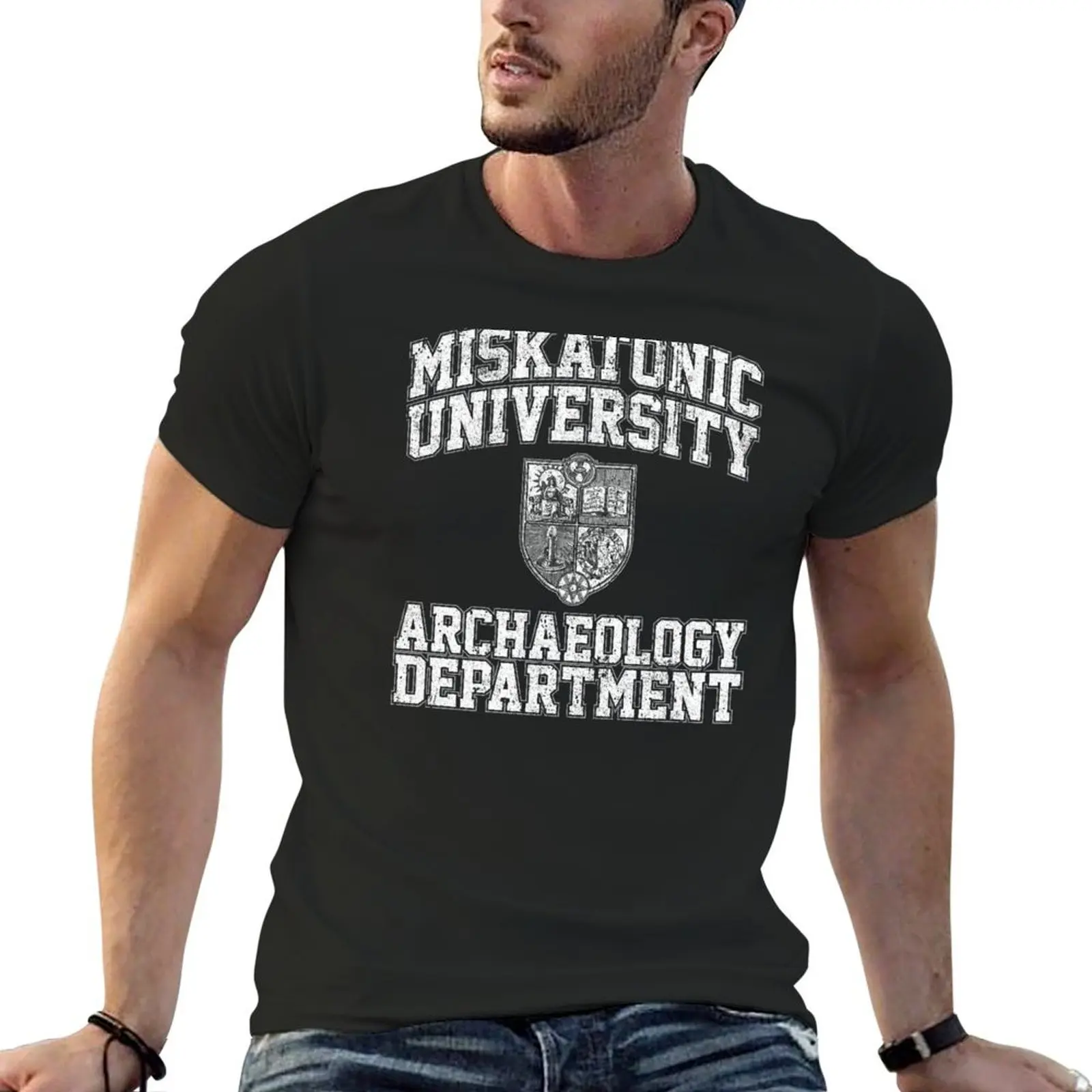 Miskatonic University Archaeology Department T-Shirt man t shirt plus sizes mens vintage t shirts