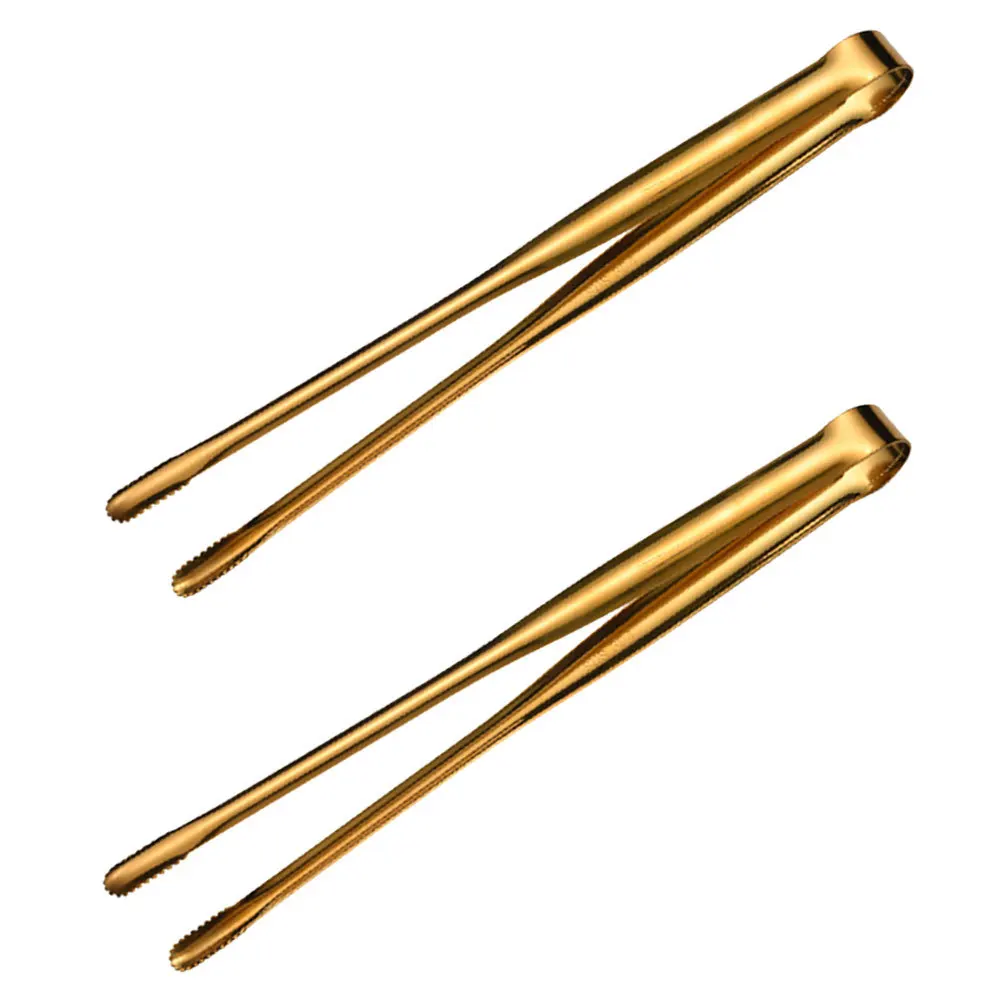 

2 pcs Stainless Steel Barbecue Tongs 8 Inch Heavy Duty Grill Clips For Steak Bread Food Outdoor Bbq Kitchen Cooking Tools