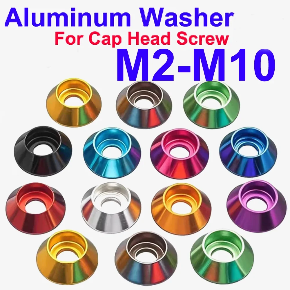 M2 M2.5 M3 M4 M5 M6 M8 M10 Aluminum Alloy Washers for Cap Head Screw Gasket Washer Multicolor RC Car Accessories