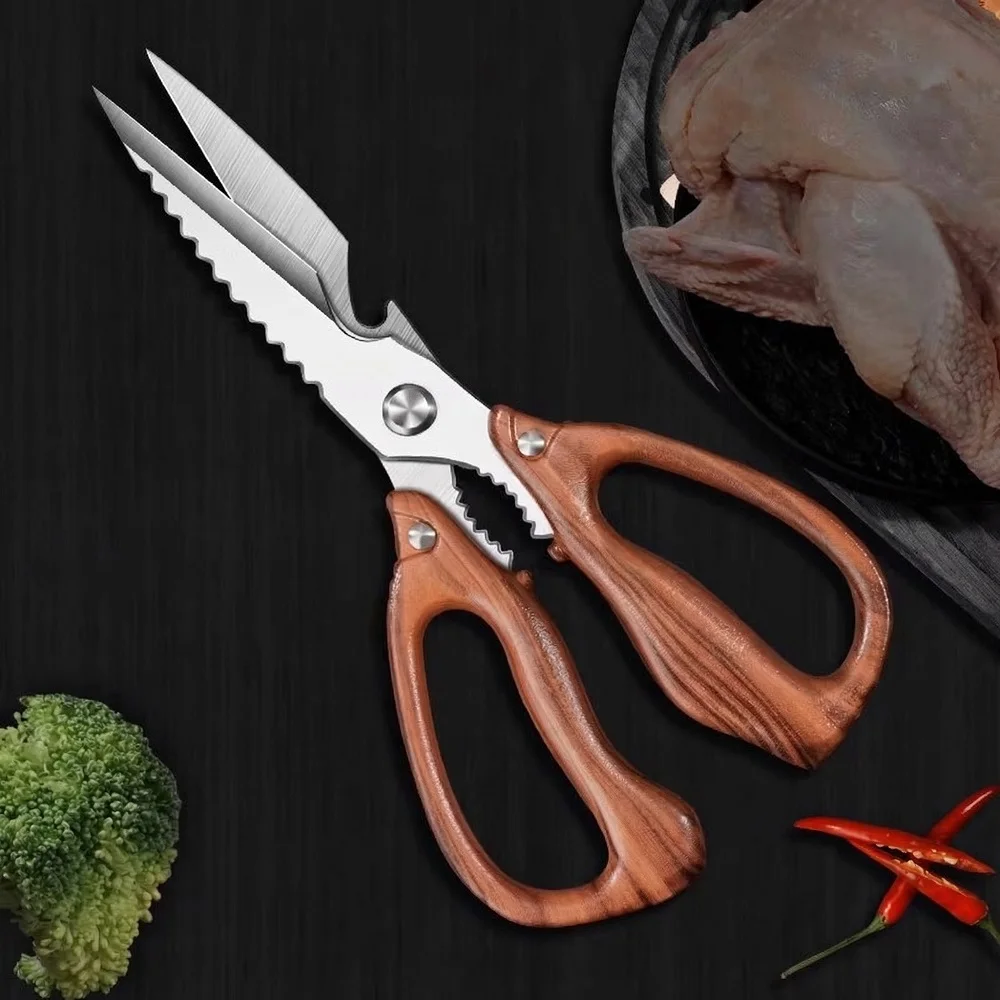German Style Sharp Kitchen Scissors, Heavy Duty for Chicken, Duck, Goose Bones, Multi-Purpose Food Scissors C2612