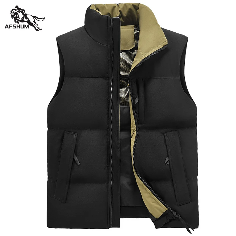 mens waistcoat L-6XL 7XL 8XL Autumn winter New splice Men\'s Middle age Solid color business casual vest  sunscreen warm vest