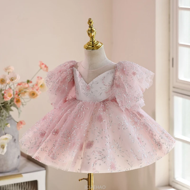 Girls Evening Dress Princess Ball Gown Flower Girl Pageant Outfit Birthday Party Tutu Dresses Piano Recital Performance Formal