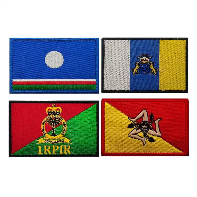 Taiping Island Canary Islands Sicily RPIR Flag Embroidered Armband Magic Cloth Sticker