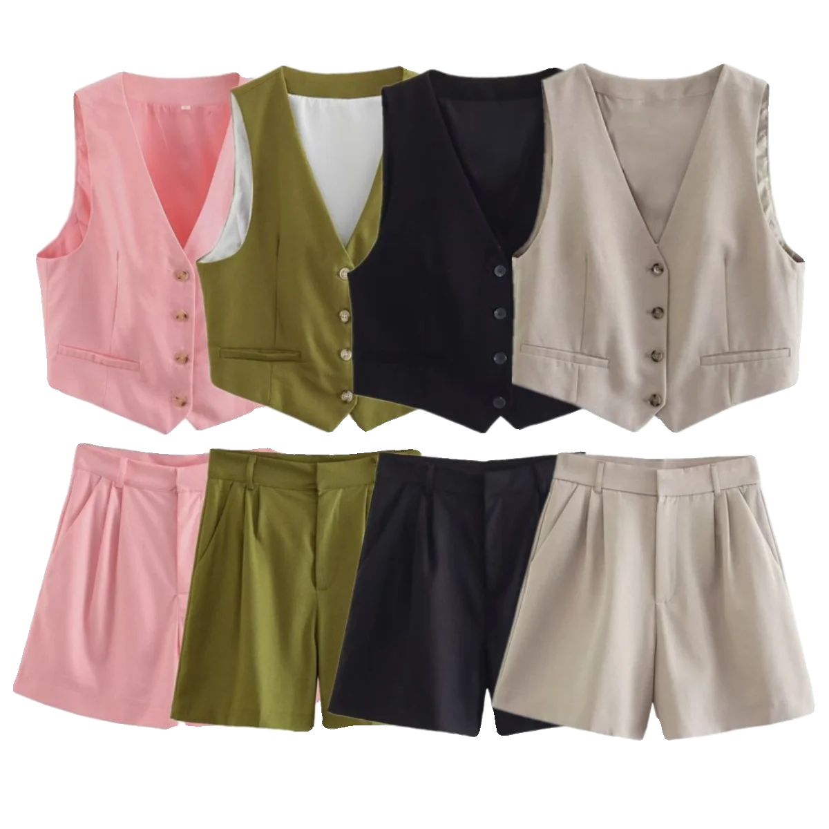 Women's Autumn Winter New Sle Slim Fit Linen Blend Svel Vest Faionable Versatile Top for 25-35 Years Old