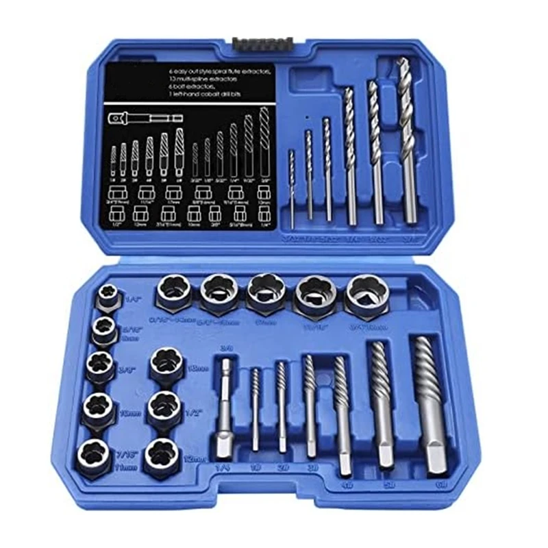 Screws & Bolts Extractor Set Drill Bit With Hex Adapter, Out Broken Lug Nut Extractor Stripped Screw Remover Set