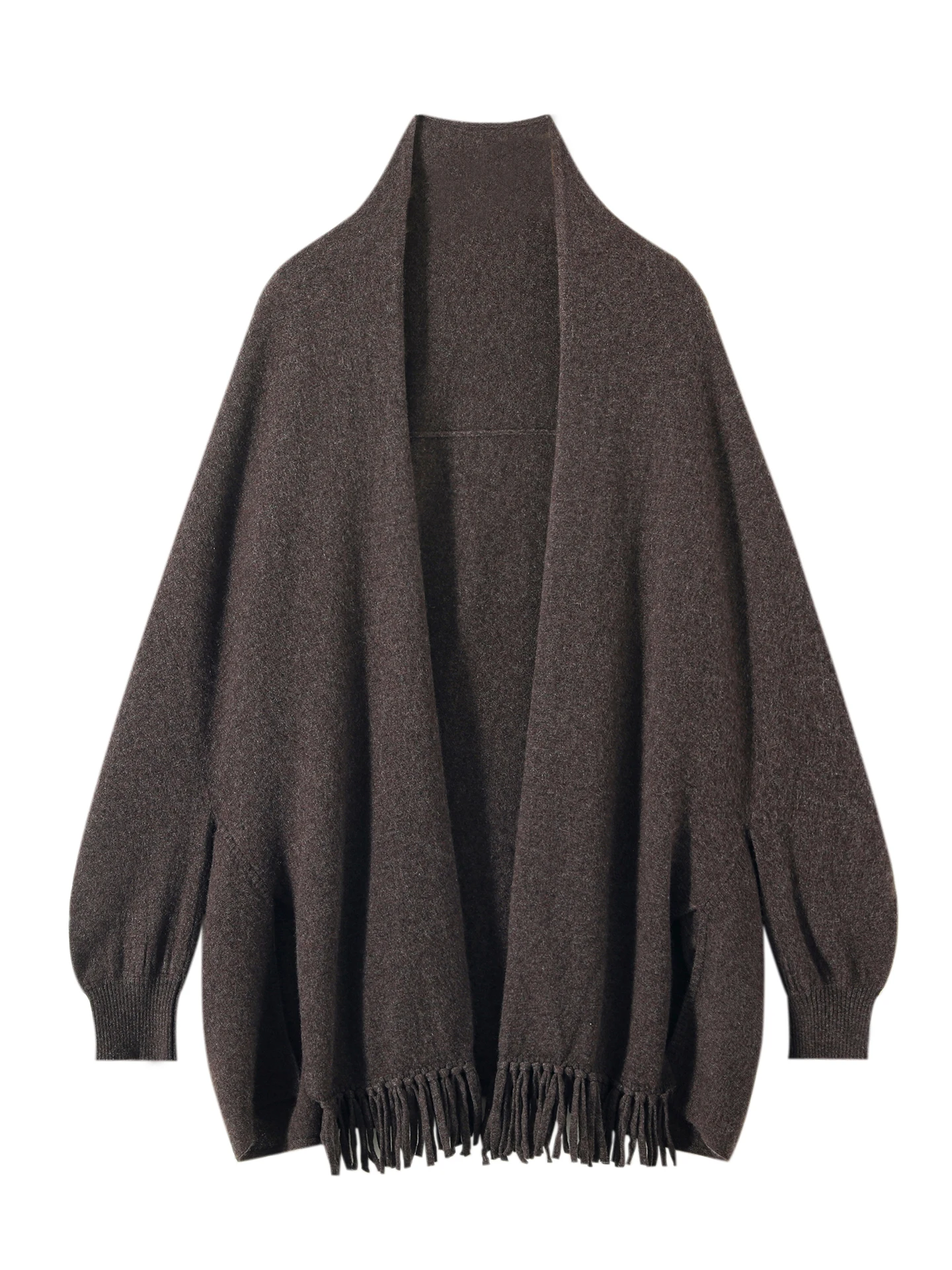Light Luxury Autumn Winter Woman Shawl New Fashion 100% Cashmere Knitwear Tassel Loose Sweater Lady Long Sleeve Clothing Tops