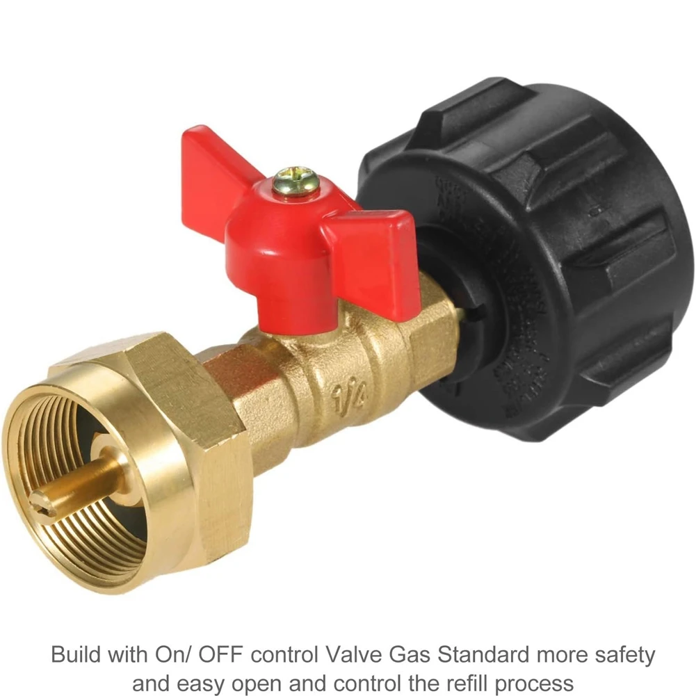 1Pc QCC1 Propane Refill Adapter for 1LB Propane Bottle Tank with Shut on/Off Controller Valve