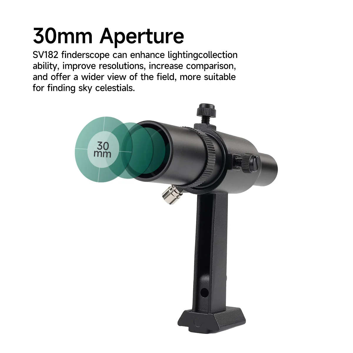 SVBONY SV182 Positiver Gerader 6X30 Metall-Sternfinder für Astronomische Teleskope mit Ständer Achromatisches 2-Element-Linsendesign – Detail 11