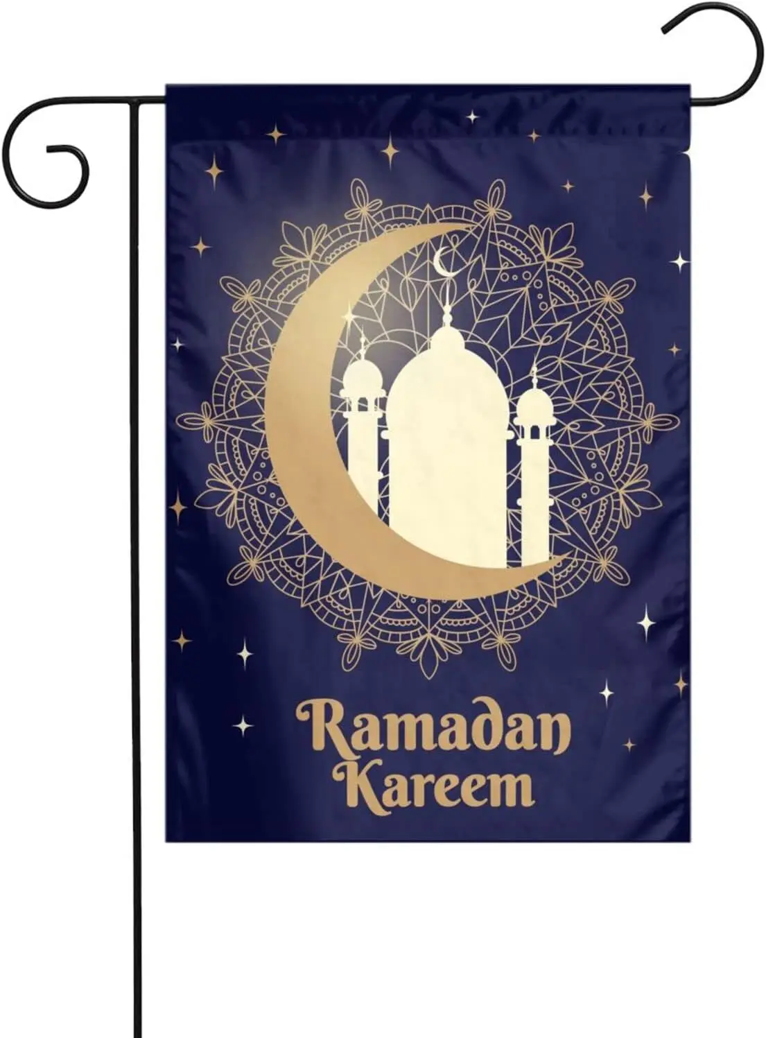 Happy Ramadan Kareem Garden Flag 12x18 Inch Double Sided, Moon And Star Flag Yard Home Ramadan Decoration WWL IIC