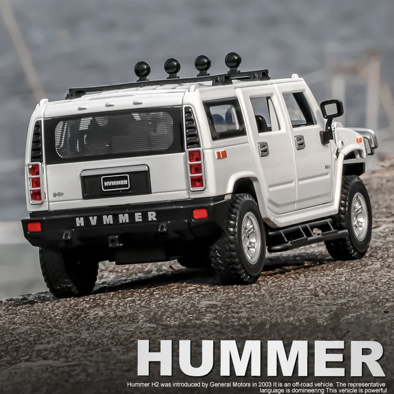 

1/24 HUMMER H2 Alloy Car Model Diecasts & Toy Metal Off-road Vehicles Car Model Simulation Sound and Light Collection Kids Gifts