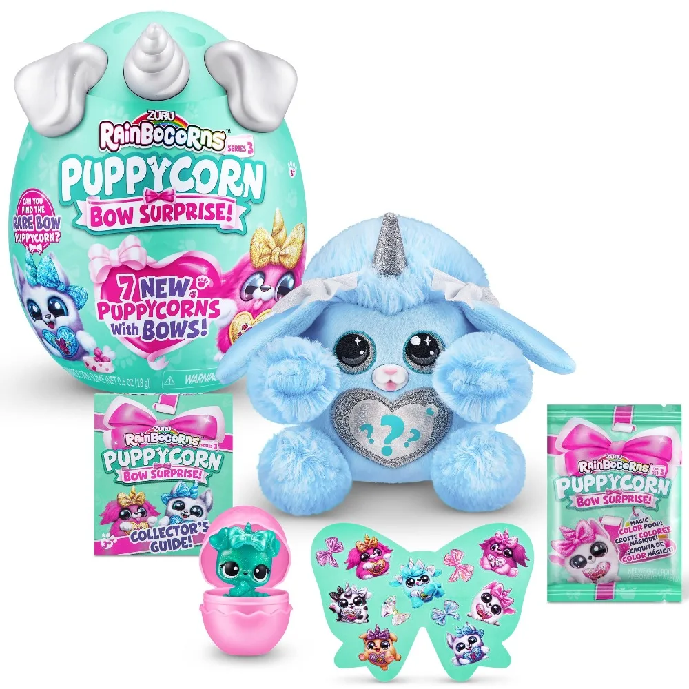 Rainbocorns ZURU Puppycorn Scent Surprise، حيوان محشو قطيفة قابل للجمع، بيضة مفاجئة، عبوة ملصقات، قطيفة للكلاب، لعمر 3 سنوات فما فوق #1