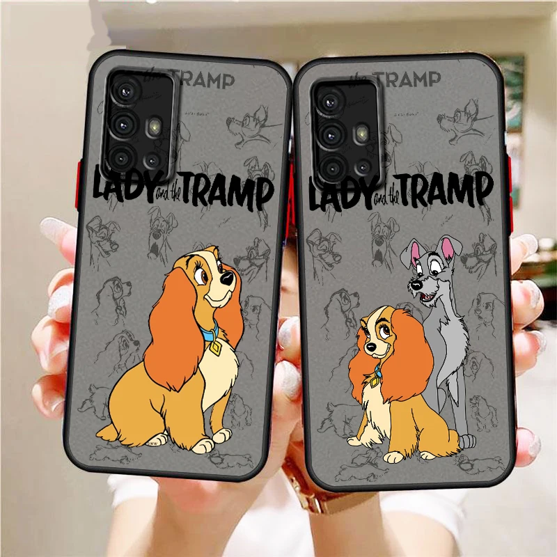 Lady And Tramp Marie For Samsung A53 A52 A33 A32 A51 A71 A21S A13 A73 A50 A22 A12 A72 5G Frosted Translucent Cover Capa Fundas