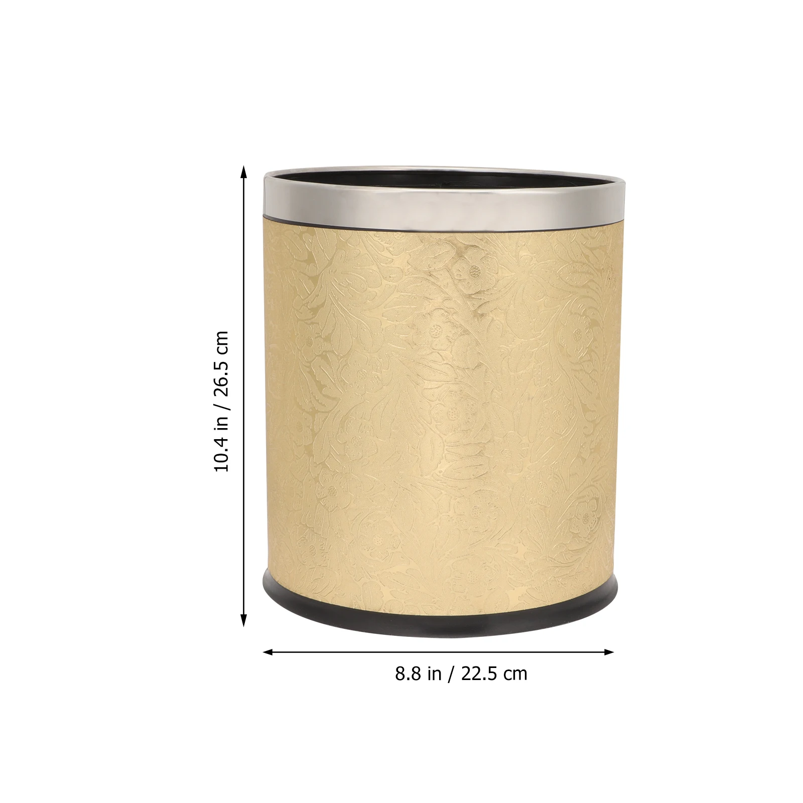 

Elegant European Trash Can Waste Bin Gold Household Plastic Garbage Container Round Basket Desk Decoration Wicker Lid Waste