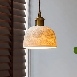 Wabi-sabi bedside chandelier Bedroom cream Japanese retro wall hanging hallway hallway dining room chandelier