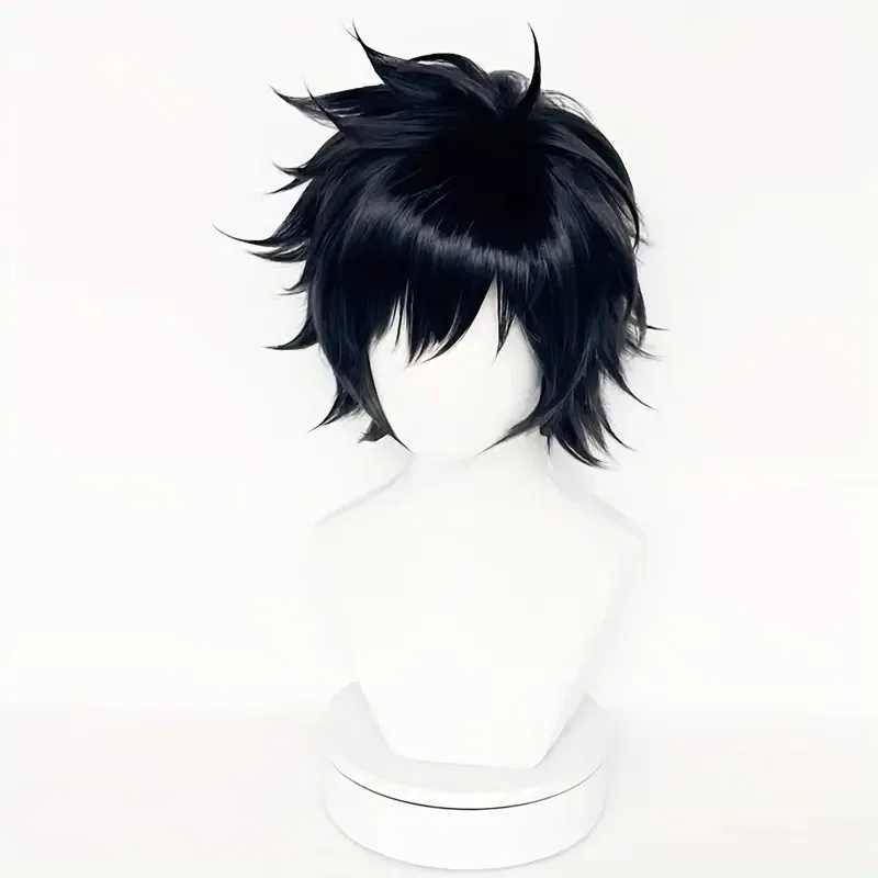 Death note detetive l papel headwear chapelaria l·lawliet cos peruca anime personagem acessórios para o cabelo preto reflexo ação cabelo curto