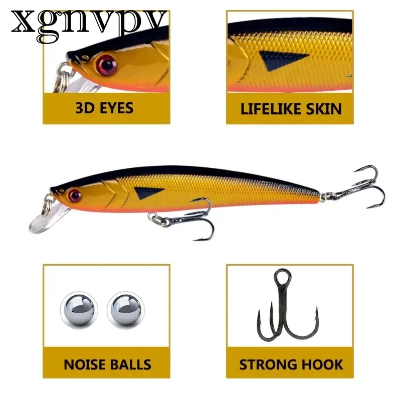 xgnvpy 10g Road Subbait Floating Noise Minnow Long-cast Bait Sea Fishing Fresh Water Bass Black Bambusa Black Bait