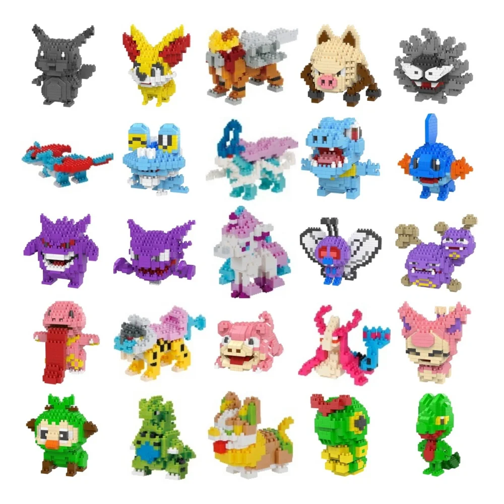 Bloques de Construcción Pequeños Estilo 89 de Pokémon, Figuras de Anime, Ju