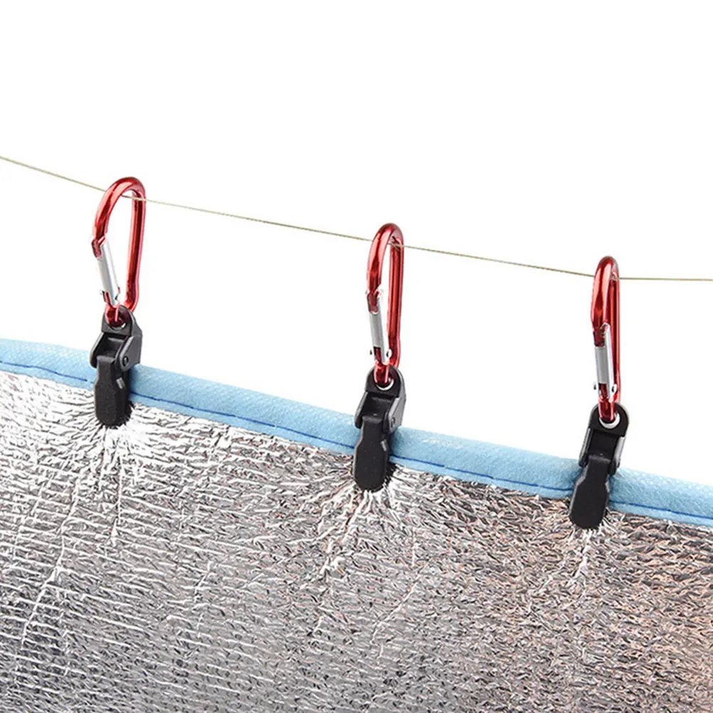 15 Pcs Rope Fixing Bungee Cord Tensioner Clothesline Black Outdoor Tarps Party Clip for Camping Awning Fabric Locking Clips view 3