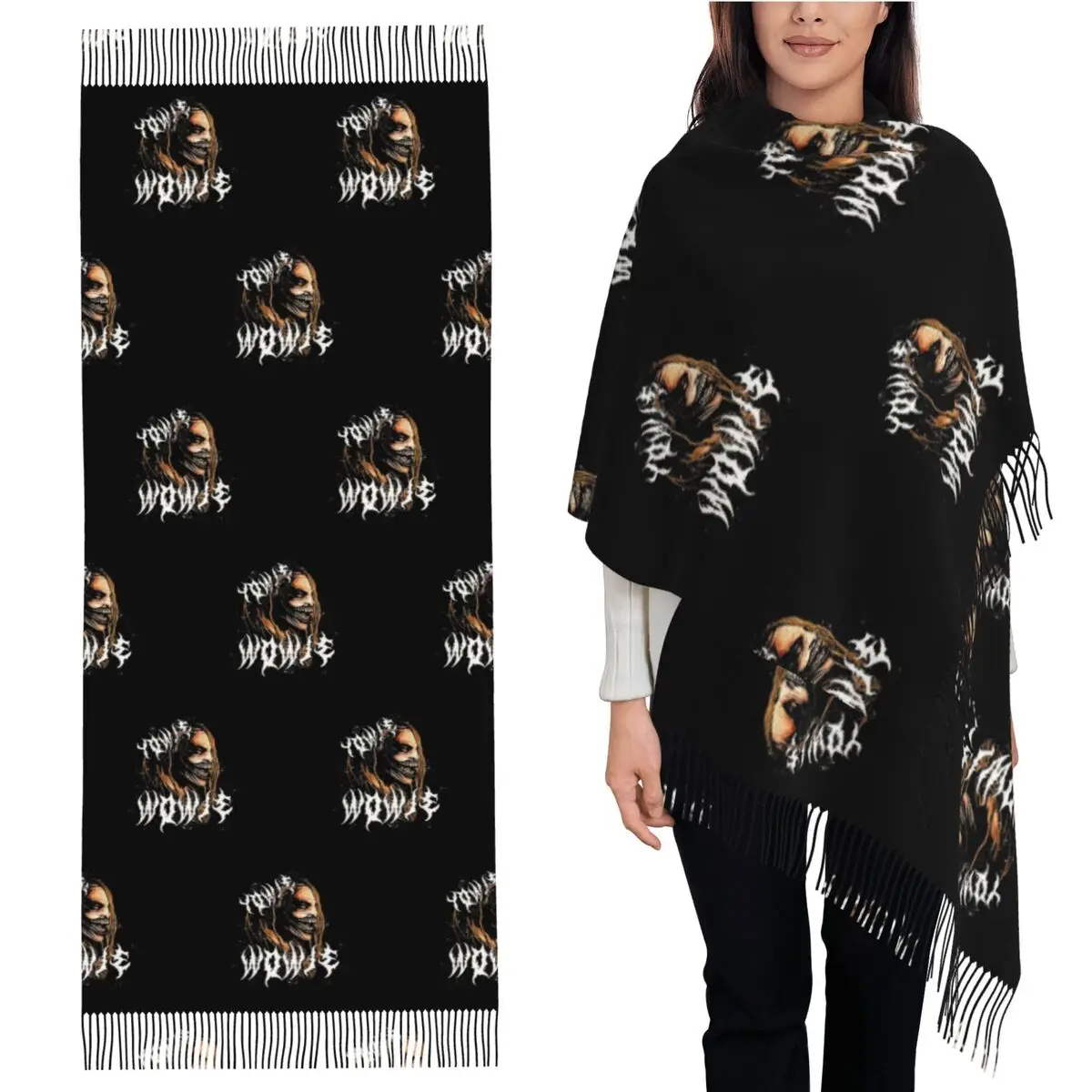 

Bray Wyatt The Fiend шарф с кисточками, женские мягкие теплые шали и накидки, длинная осенне-зимняя шаль