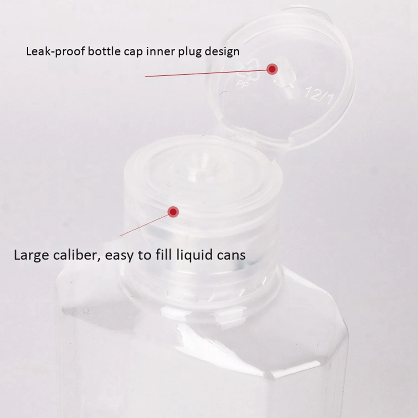 B92A 160 PCS 2 Oz 60 Ml Clear Refillable Flip Top PET Plastic Travel Bottle Container