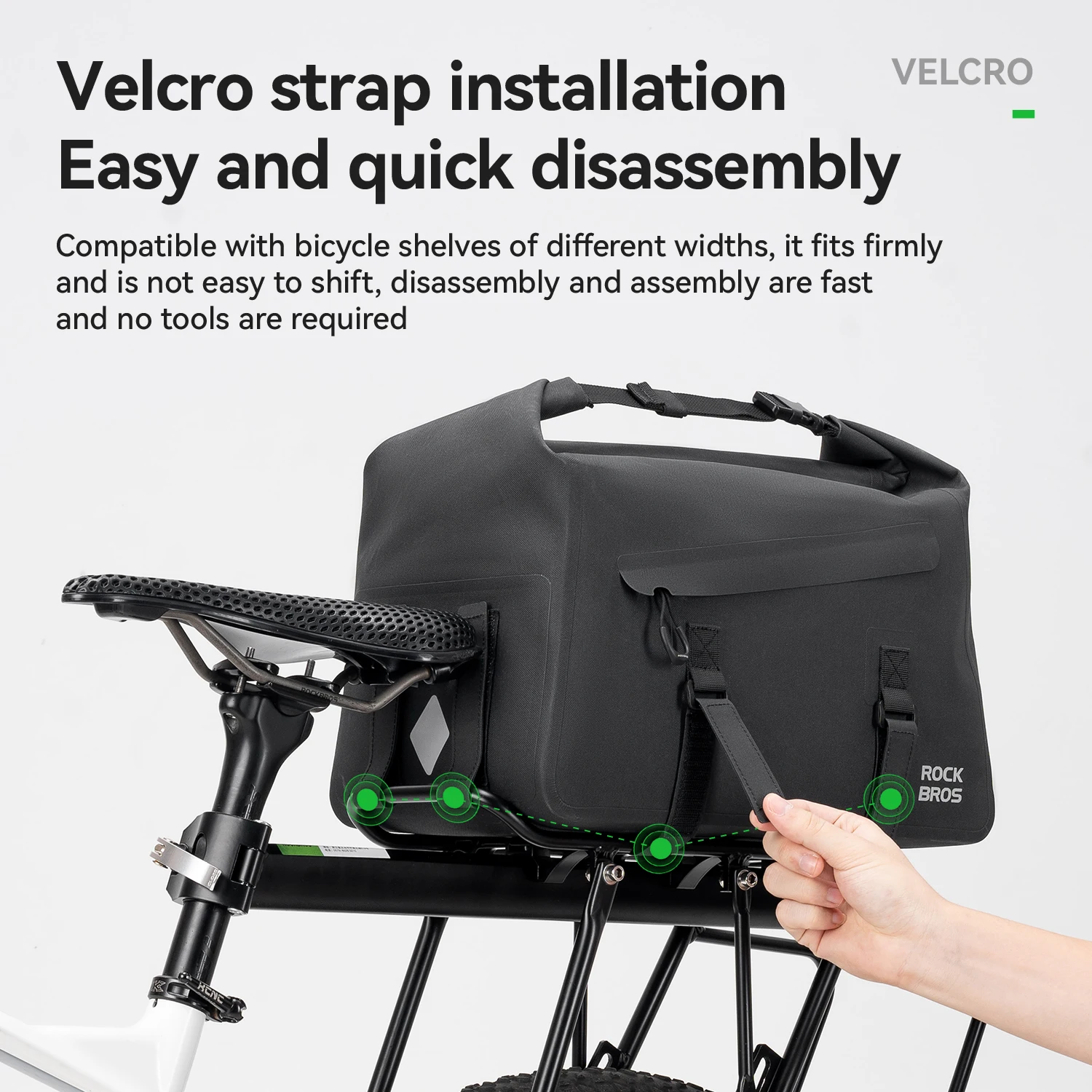 ROCKBROS Bicycle Carrier Bag MTB Bike Fully waterproof Rack Bag Trunk Pannier Cycling Multifunctional Large Capacity Travel Bag