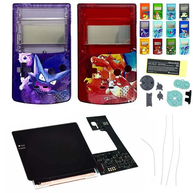 Top New Black Pre Laminated IPS V3 LCD Screen Kits with Customized Housing Shell Sets for GBC high light backlight LCD screen