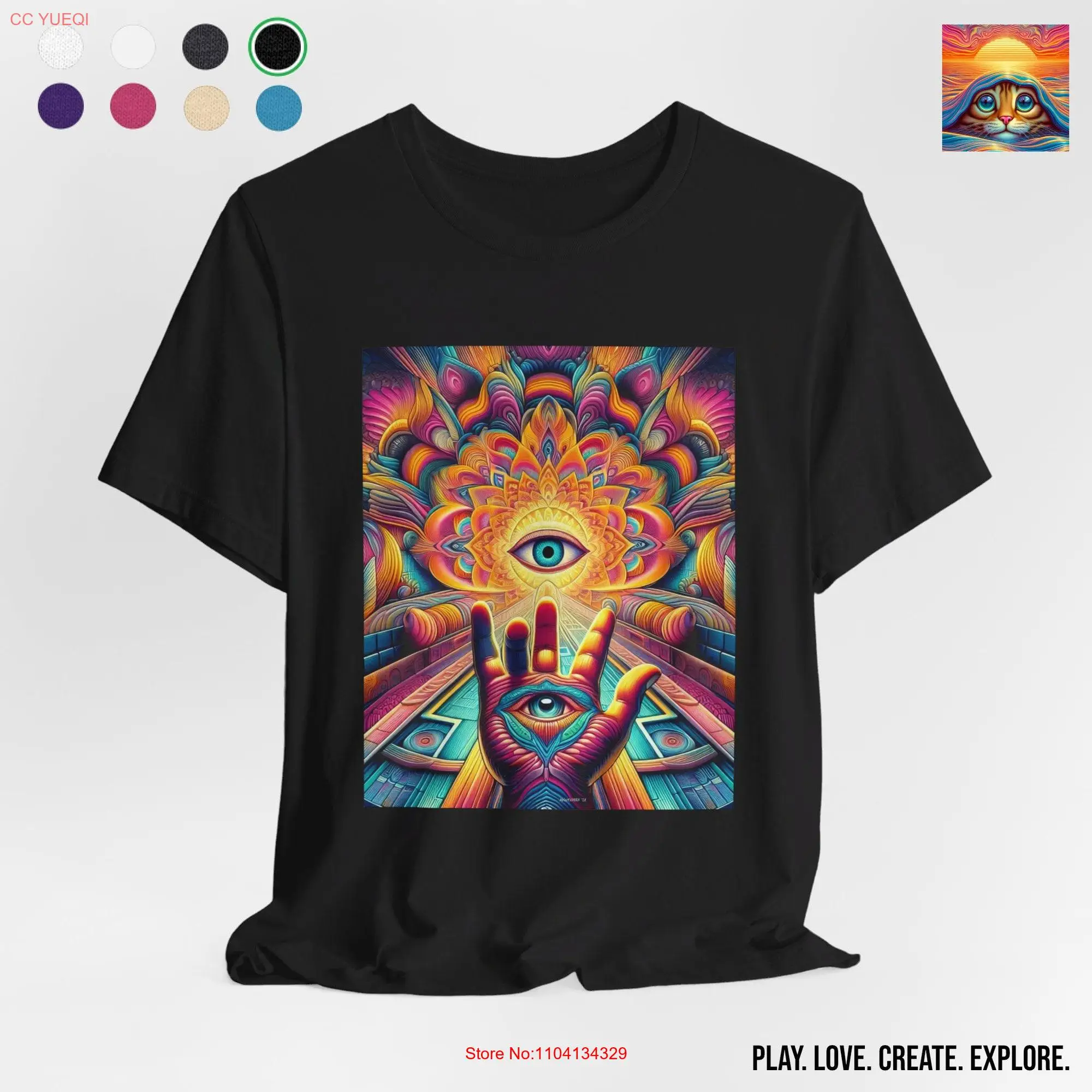 Otherworldly XXVII Hamsa Eye Hand T Shirt Premium Soft Cotton  long or short sleeves