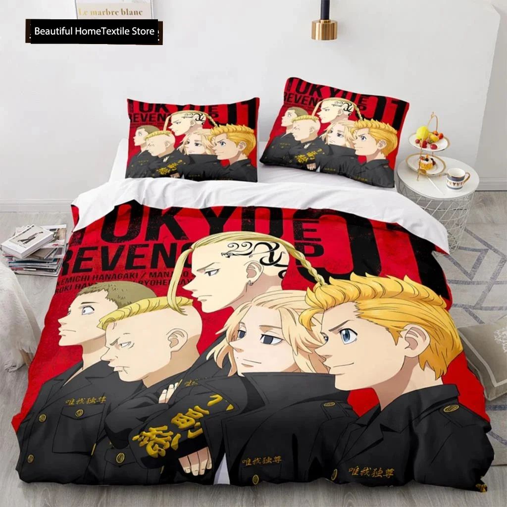 Anime  Tokyo Revengers Ryuguuji Ken Sano Manjiro Duvet Cover Cartoon Bedding Sets Bed Set Quilt Comforter Covers Home Textiles