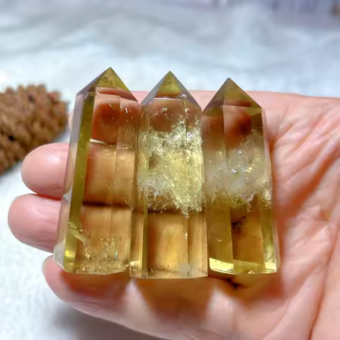 Natural Crystals Citrine Tower Point Rainbow Healing High Quality Home Decorations Mineral Energy Gift