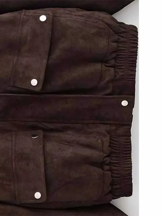 

HH Woman Winter Fashionartificial Fur Lapel Long Sleeves Single Breasted Pocket Decoration Jackets Female Casual Shortcoat